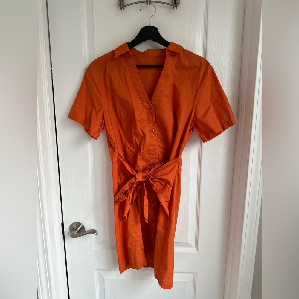 Orange Button-Up Dress